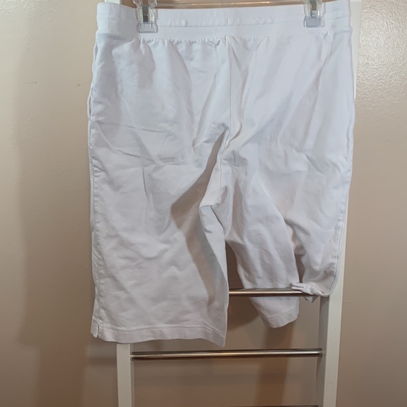 Karen Scott White Cotton Sport Pull On Drawstring/Elastic Shorts - Picture 6 of 7